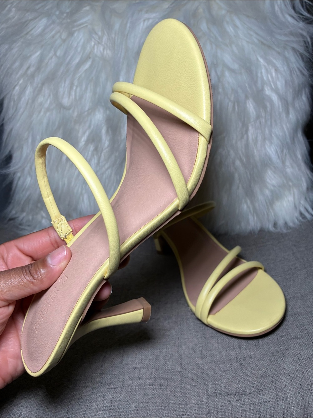 Yellow Strappy Heeled Sandals